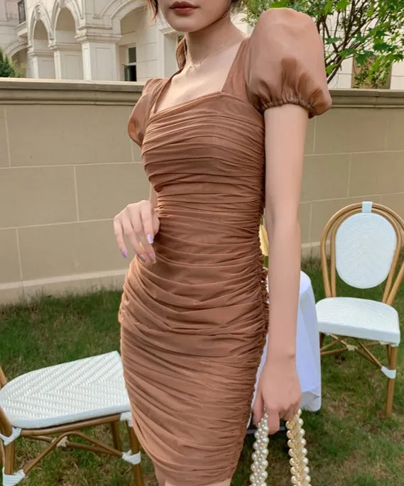 Raffles dress (ready stock in brown (S)/ 2 colours)