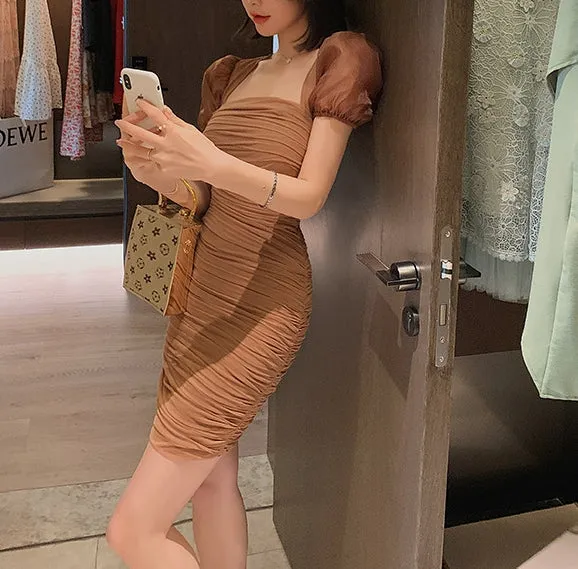 Raffles dress (ready stock in brown (S)/ 2 colours)