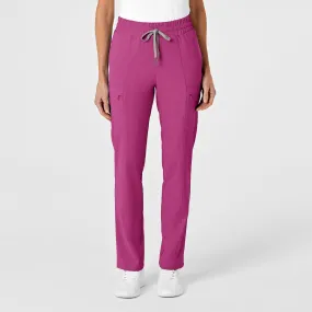 RENEW Women's High Waist Slim Leg Scrub Pant - Raspberry