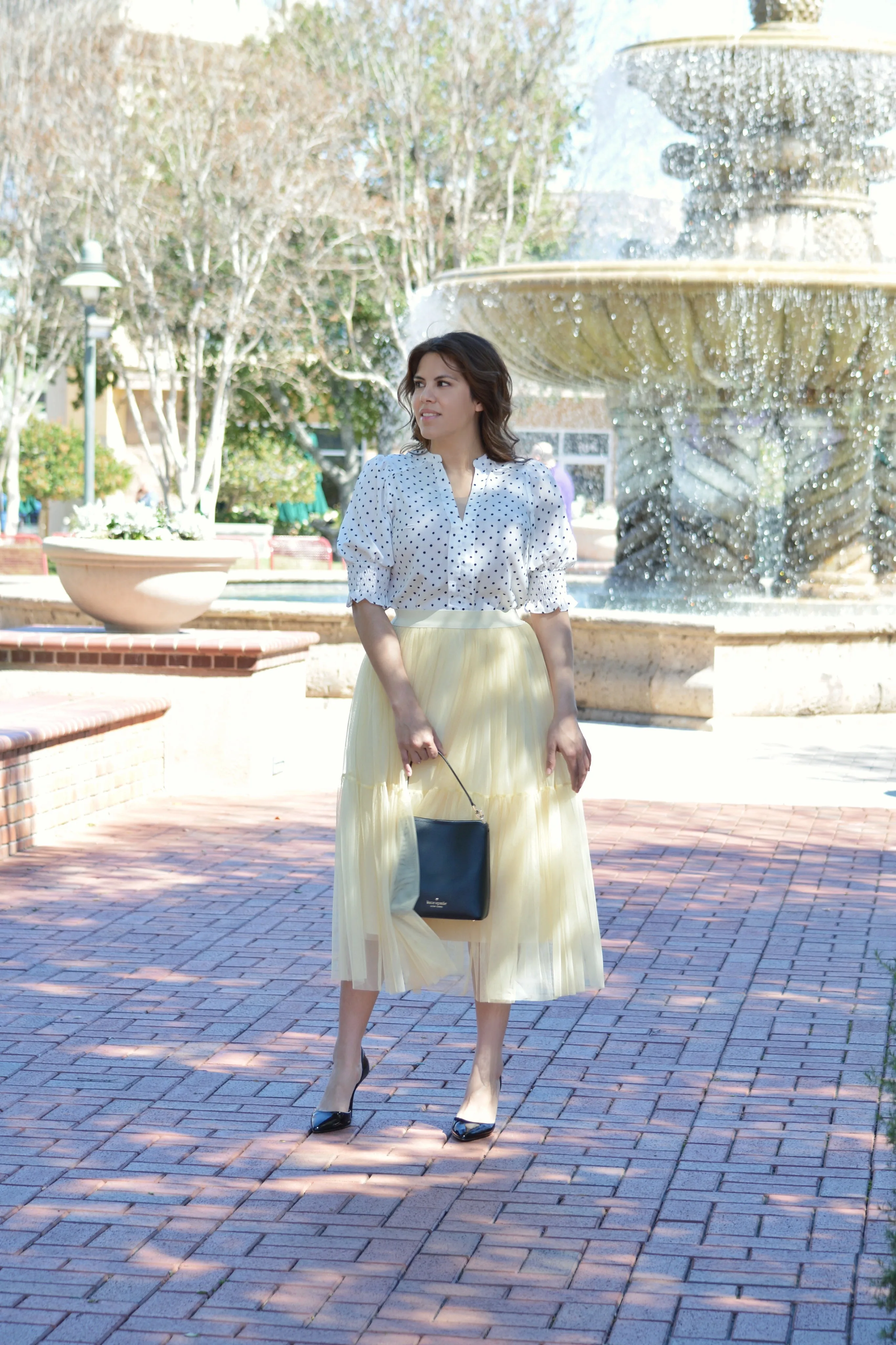 Samantha White Dot Top