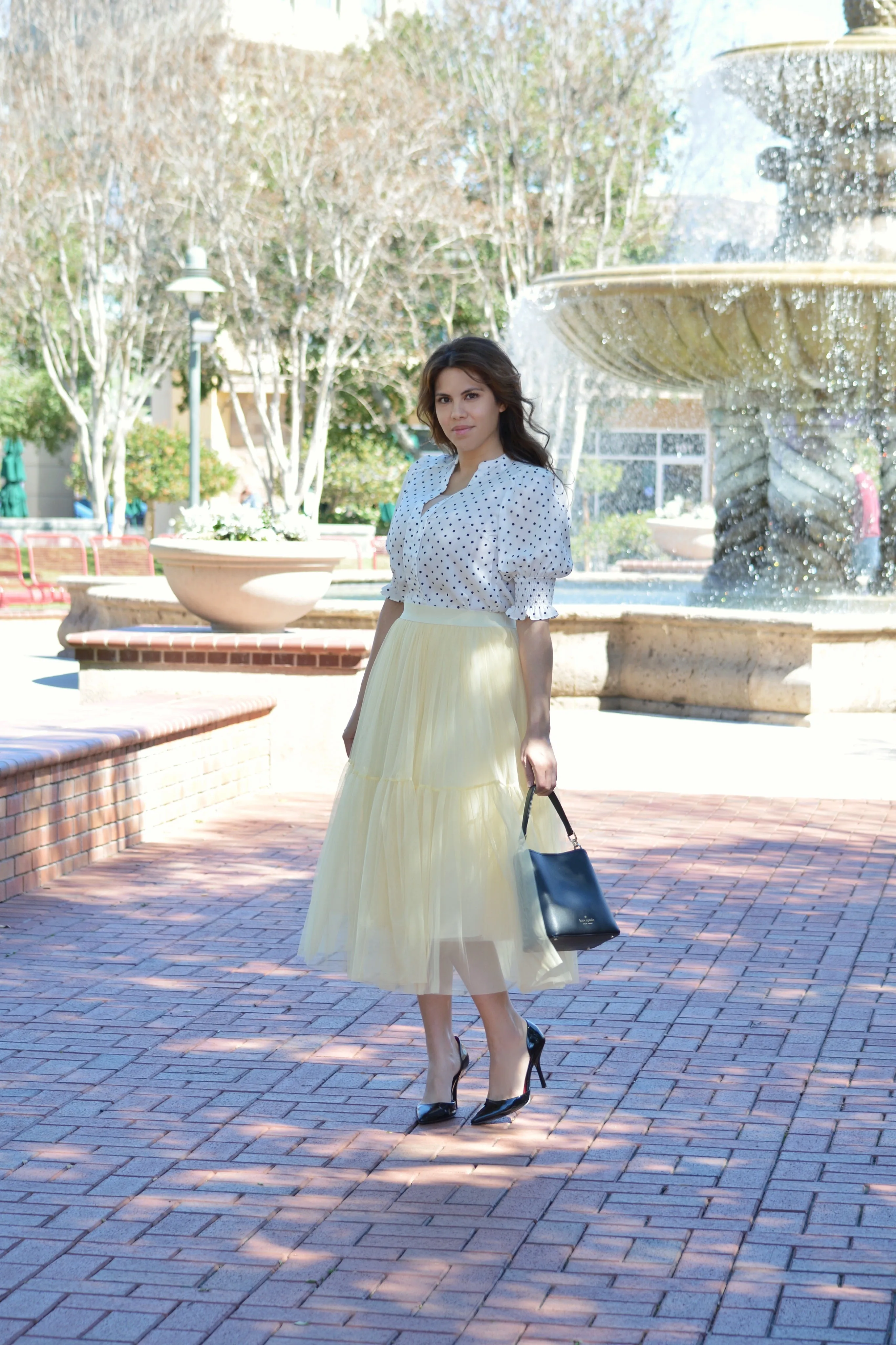 Samantha White Dot Top