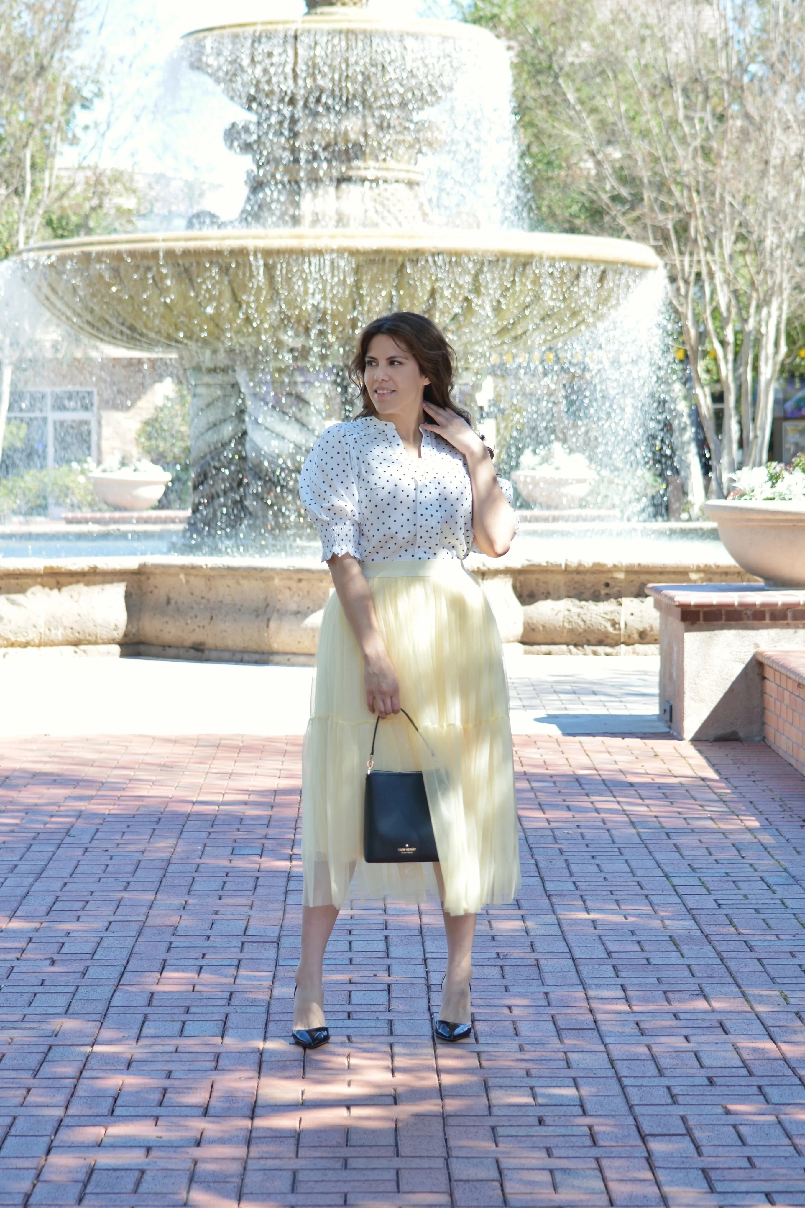 Samantha White Dot Top