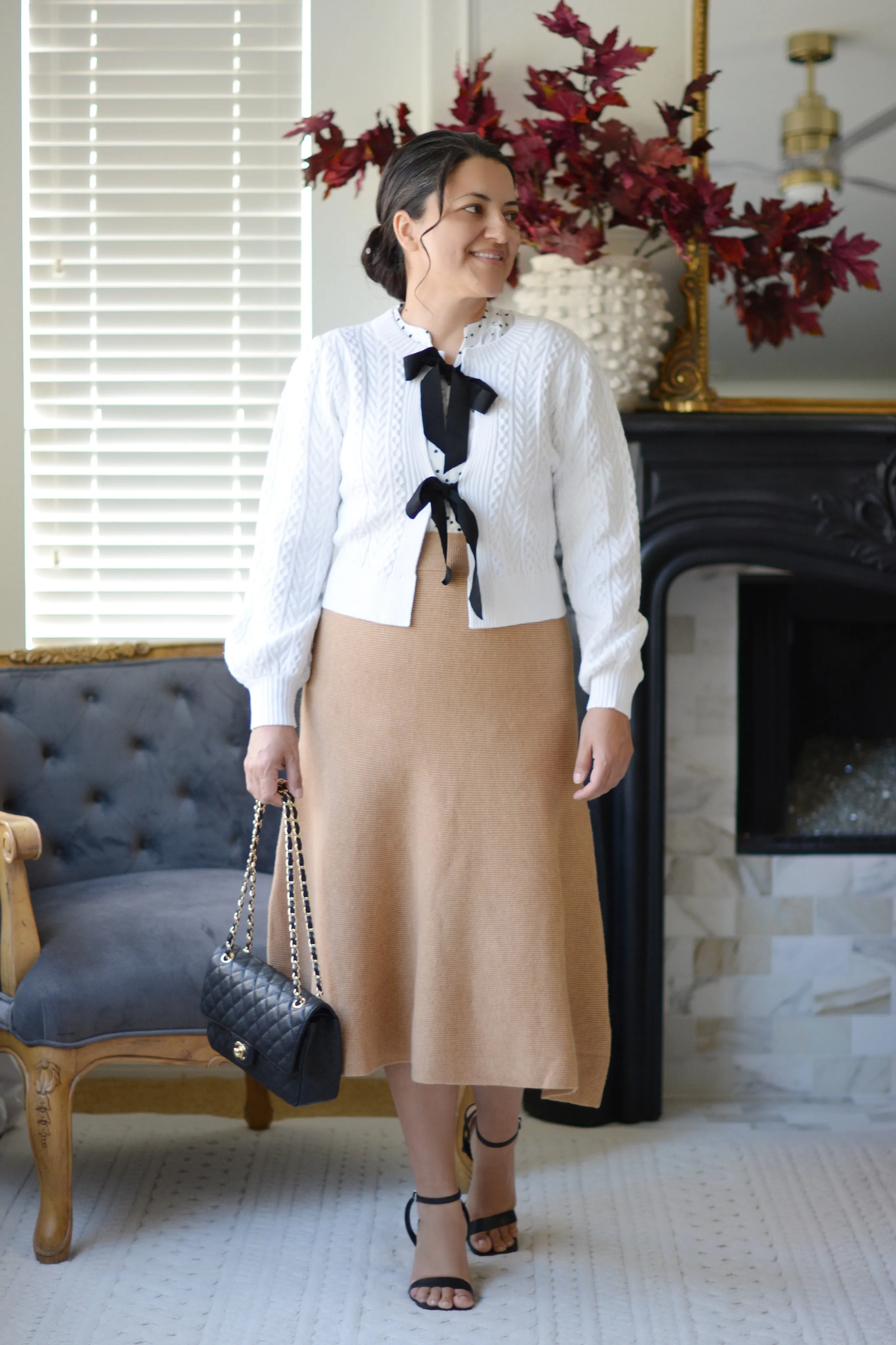 Samantha White Dot Top