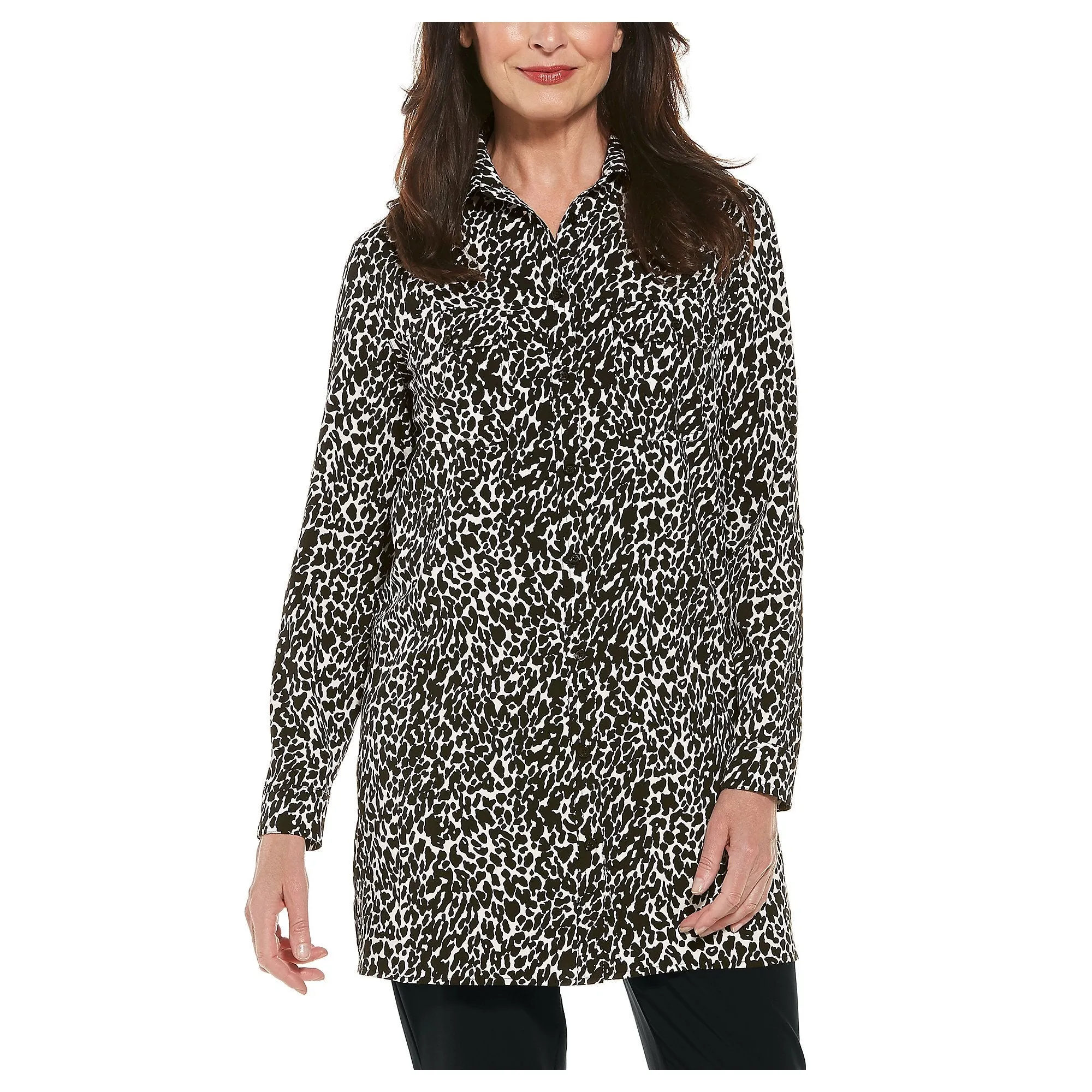 SANTORINI TUNIC BLACK LEOPARD
