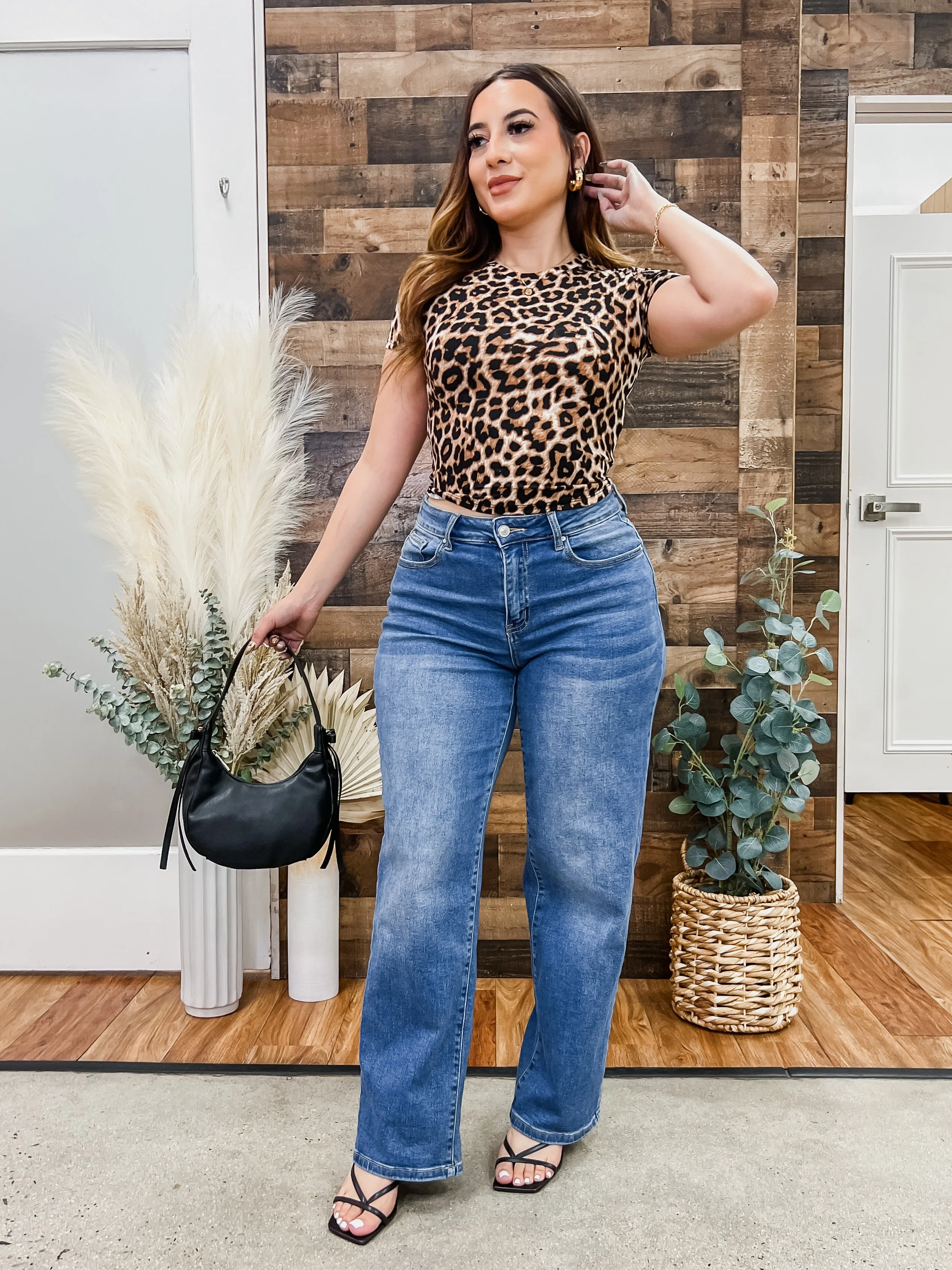 Serena Leopard Cropped Tee