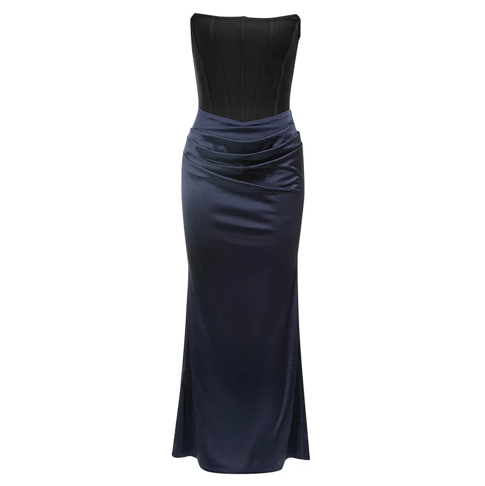 Sexy Boning Sleeveless Stitching Formal Dress