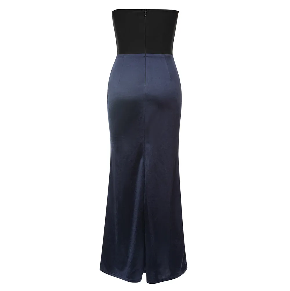 Sexy Boning Sleeveless Stitching Formal Dress