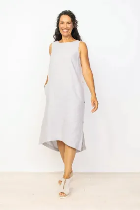 Side Button Detail Sleeveless Dress