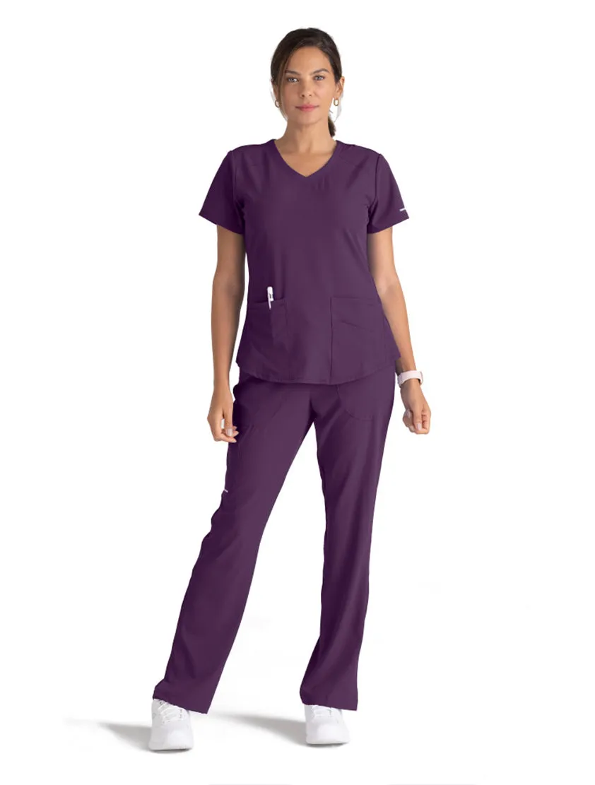 Skechers™ by Barco Breeze 3-Pocket Curved V-Neck Scrub Top-Plus