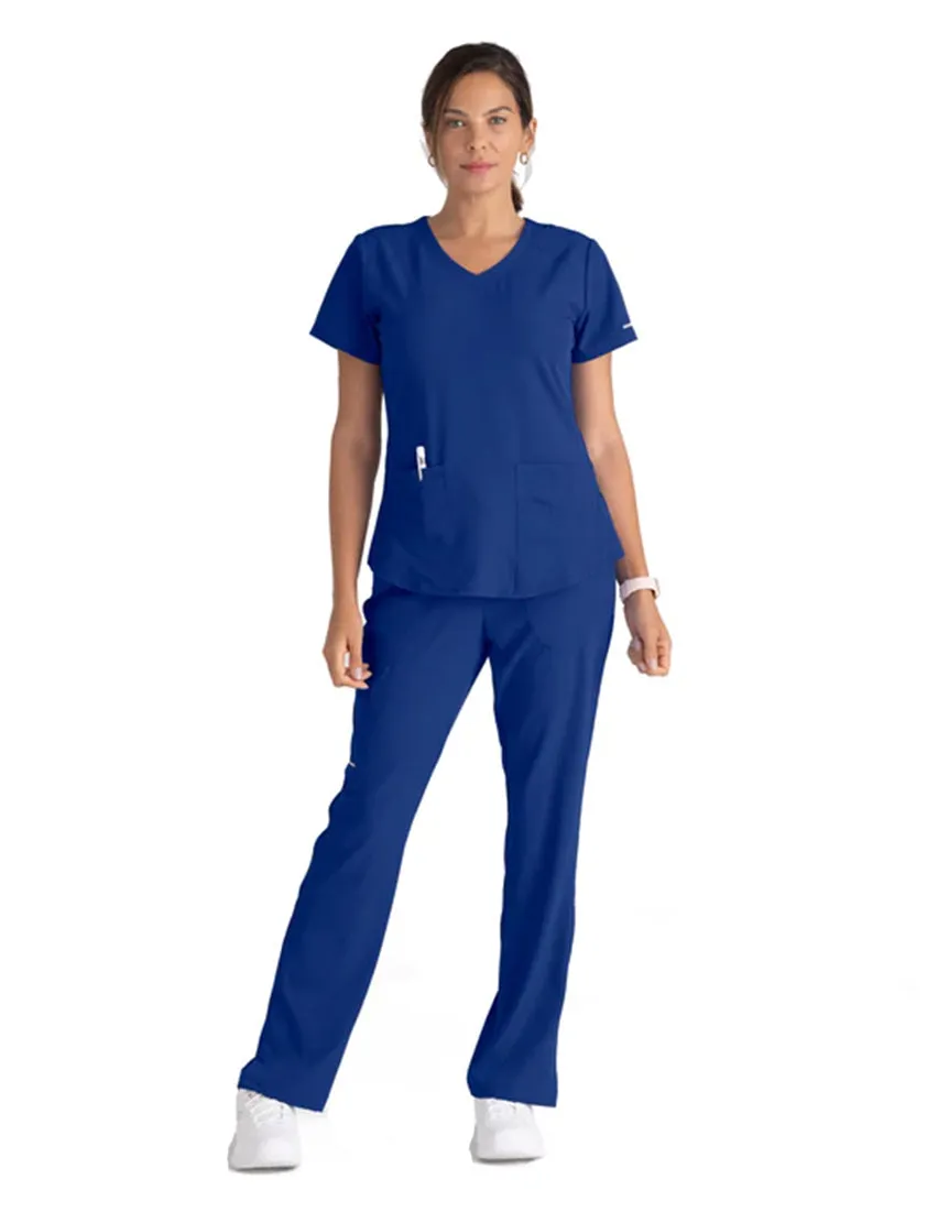 Skechers™ by Barco Breeze 3-Pocket Curved V-Neck Scrub Top-Plus