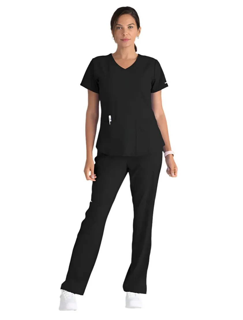 Skechers™ by Barco Breeze 3-Pocket Curved V-Neck Scrub Top-Plus