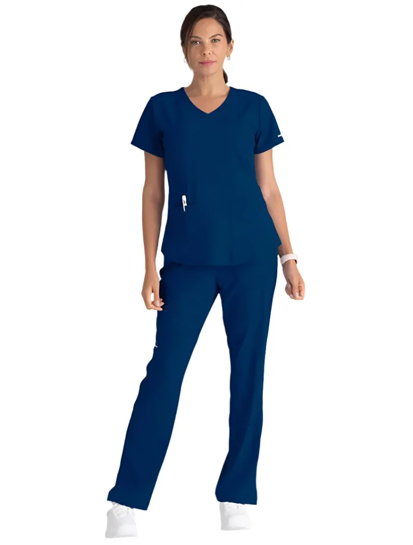 Skechers™ by Barco Breeze 3-Pocket Curved V-Neck Scrub Top-Plus
