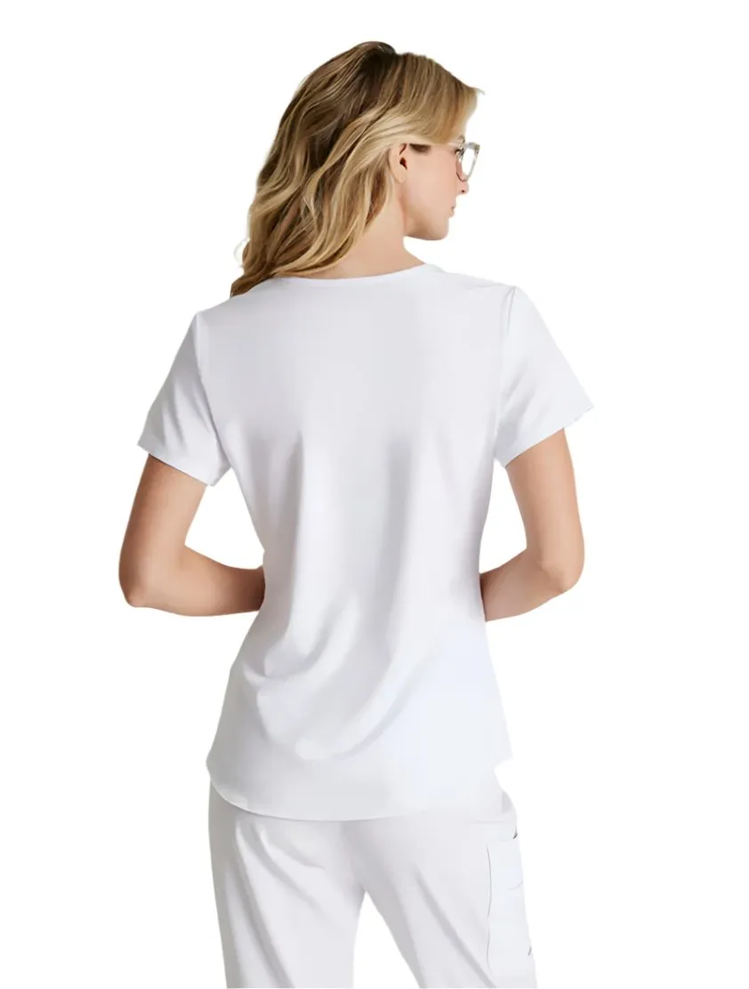 Skechers™ by Barco Breeze 3-Pocket Curved V-Neck Scrub Top-Plus