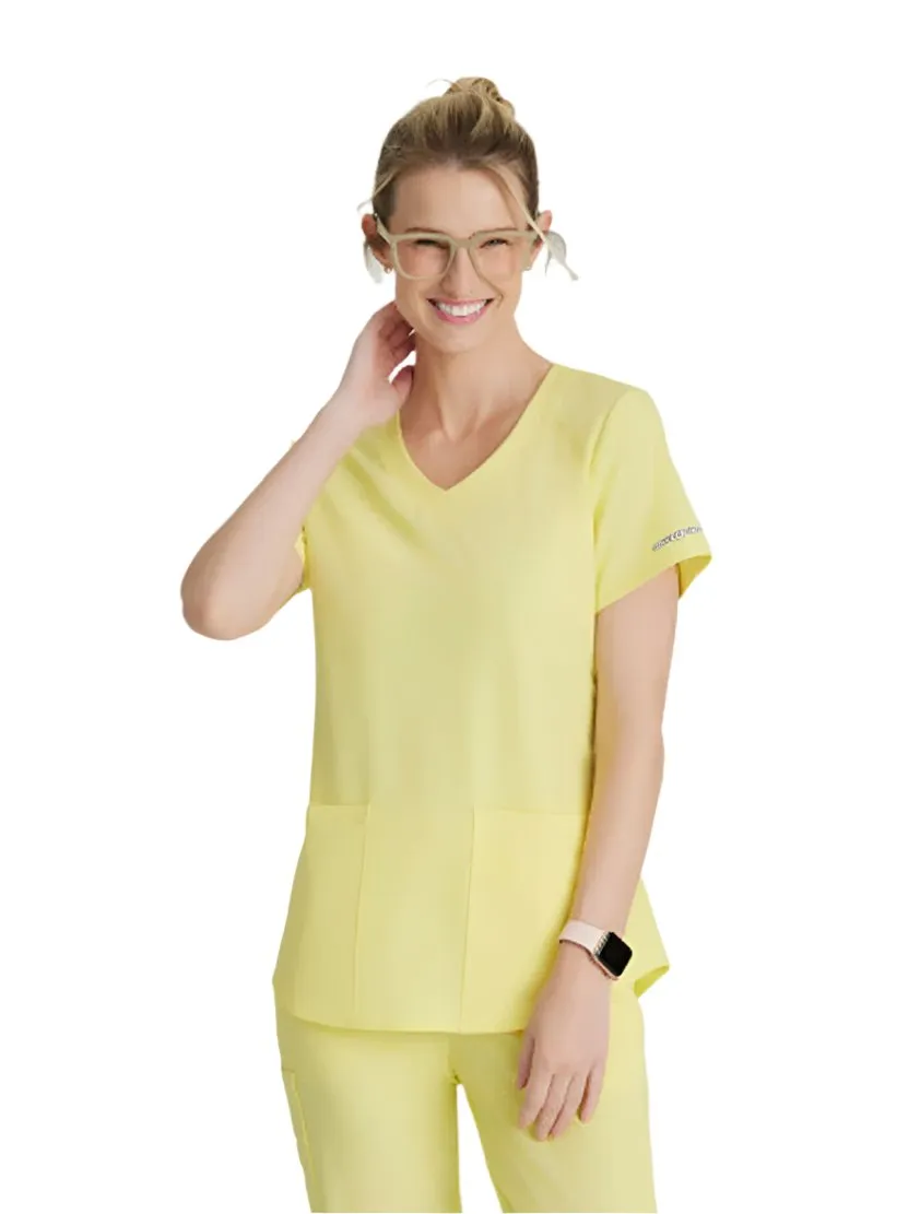 Skechers™ by Barco Breeze 3-Pocket Curved V-Neck Scrub Top-Plus
