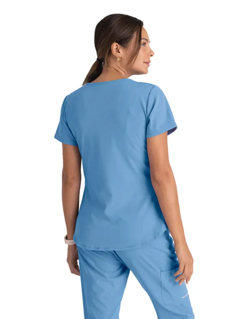 Skechers™ by Barco Breeze 3-Pocket Curved V-Neck Scrub Top-Plus
