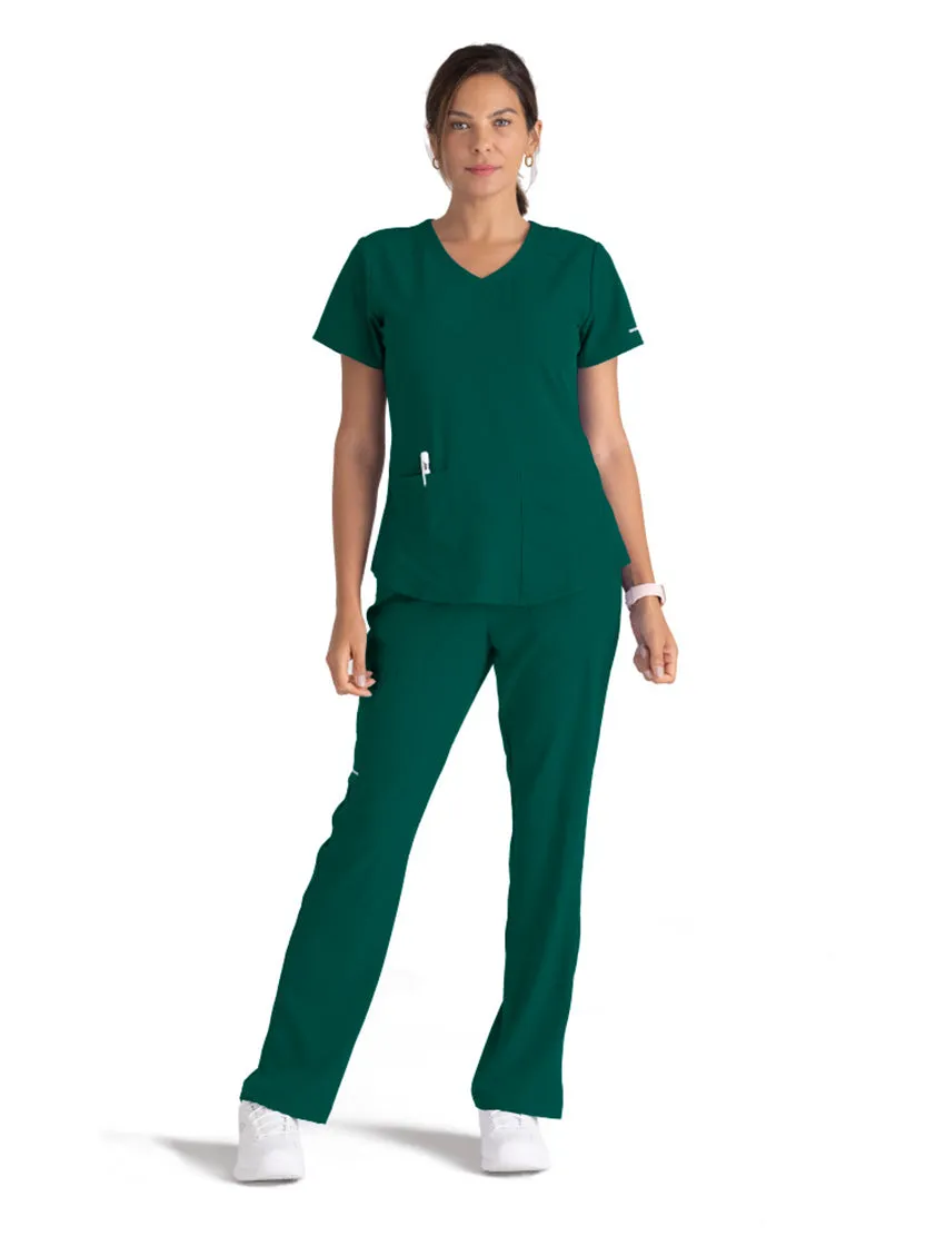 Skechers™ by Barco Breeze 3-Pocket Curved V-Neck Scrub Top-Plus