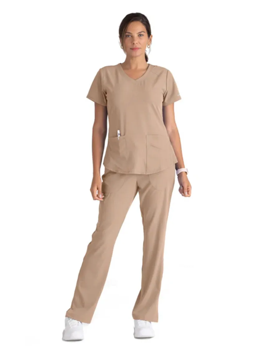 Skechers™ by Barco Breeze 3-Pocket Curved V-Neck Scrub Top-Plus