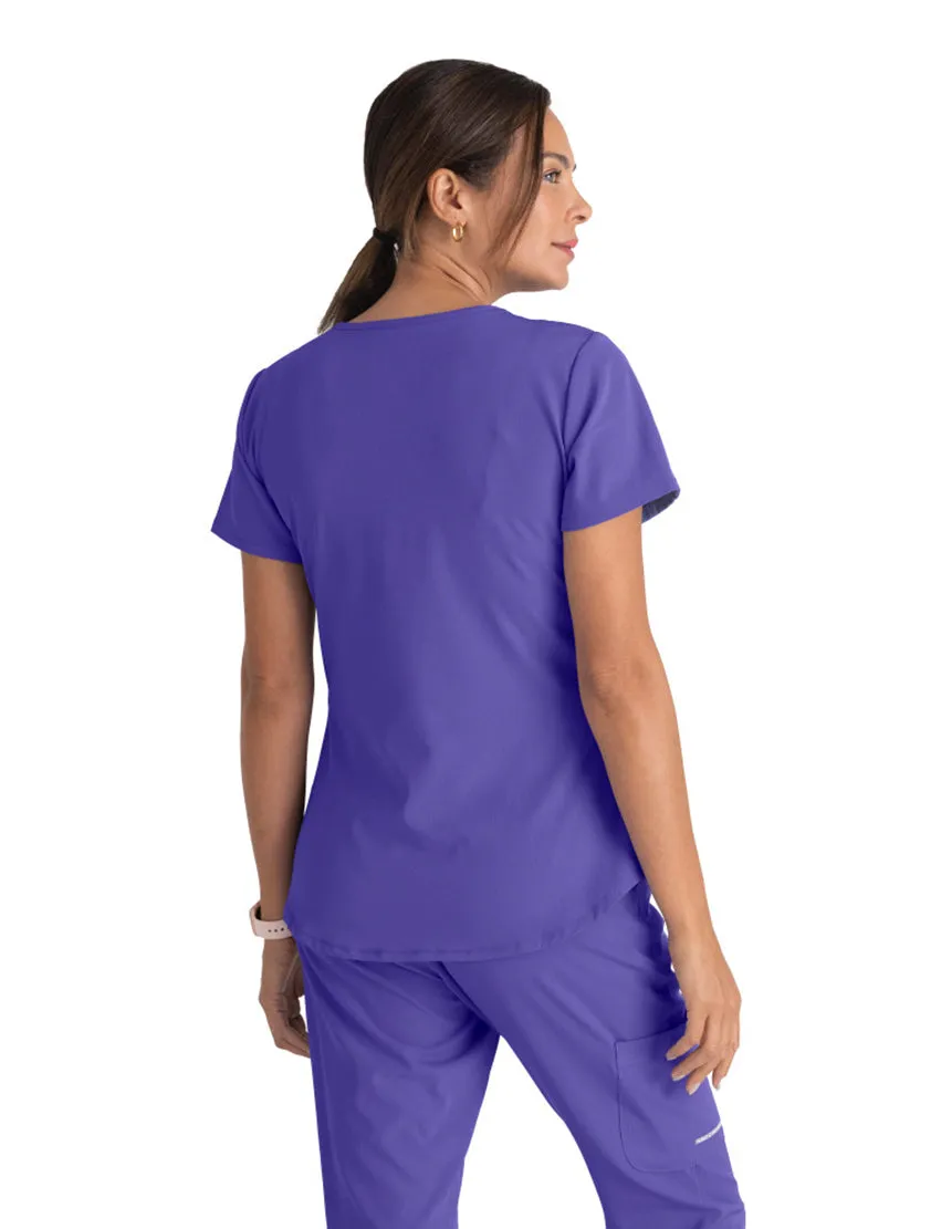 Skechers™ by Barco Breeze 3-Pocket Curved V-Neck Scrub Top-Plus