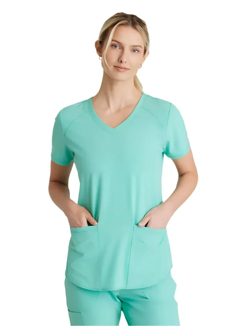 Skechers™ by Barco Breeze 3-Pocket Curved V-Neck Scrub Top-Plus