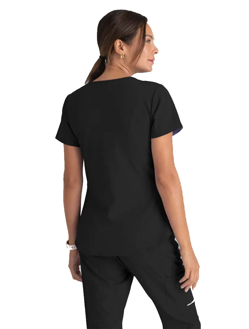 Skechers™ by Barco Breeze 3-Pocket Curved V-Neck Scrub Top-Plus
