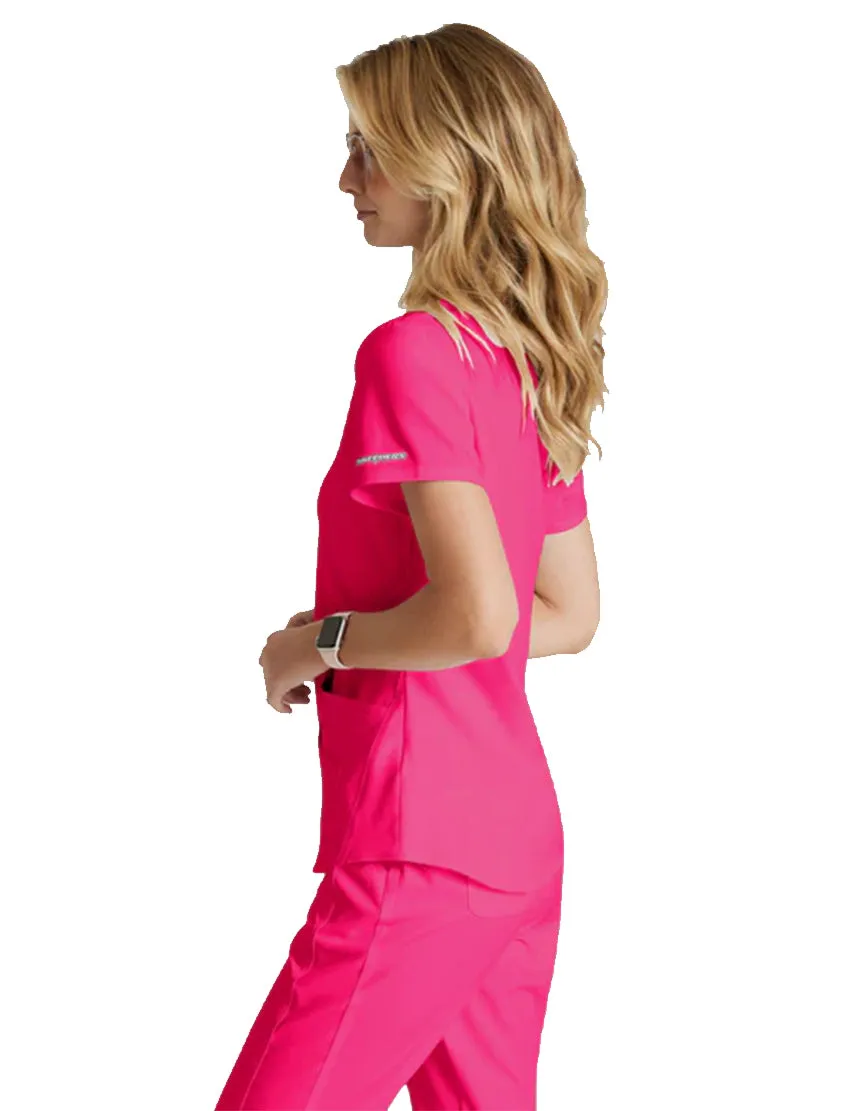 Skechers™ by Barco Breeze 3-Pocket Curved V-Neck Scrub Top-Plus