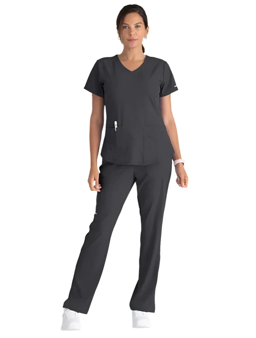 Skechers™ by Barco Breeze 3-Pocket Curved V-Neck Scrub Top-Plus