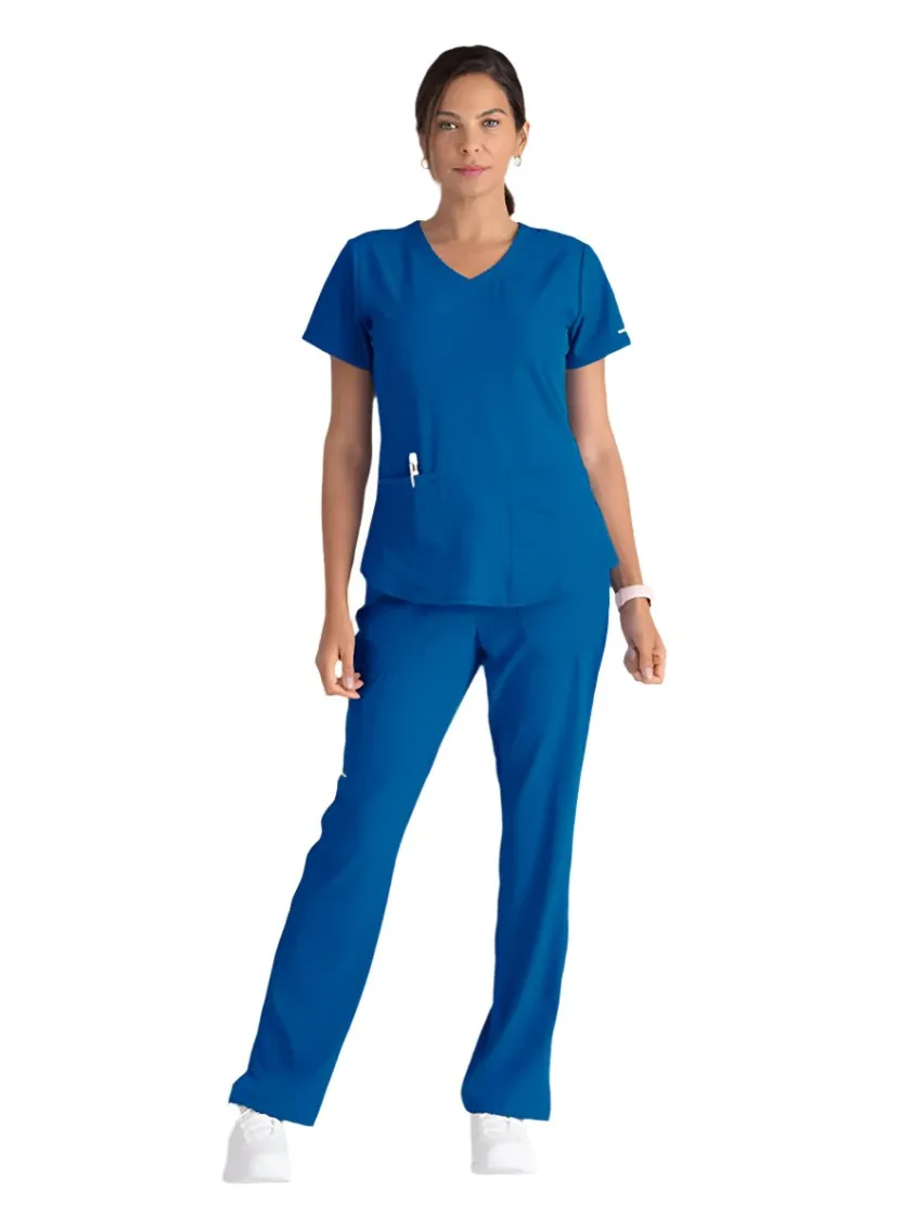 Skechers™ by Barco Breeze 3-Pocket Curved V-Neck Scrub Top-Plus
