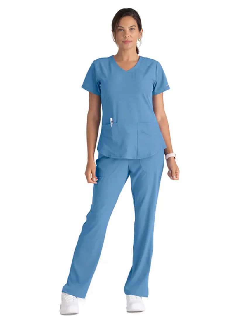 Skechers™ by Barco Breeze 3-Pocket Curved V-Neck Scrub Top-Plus
