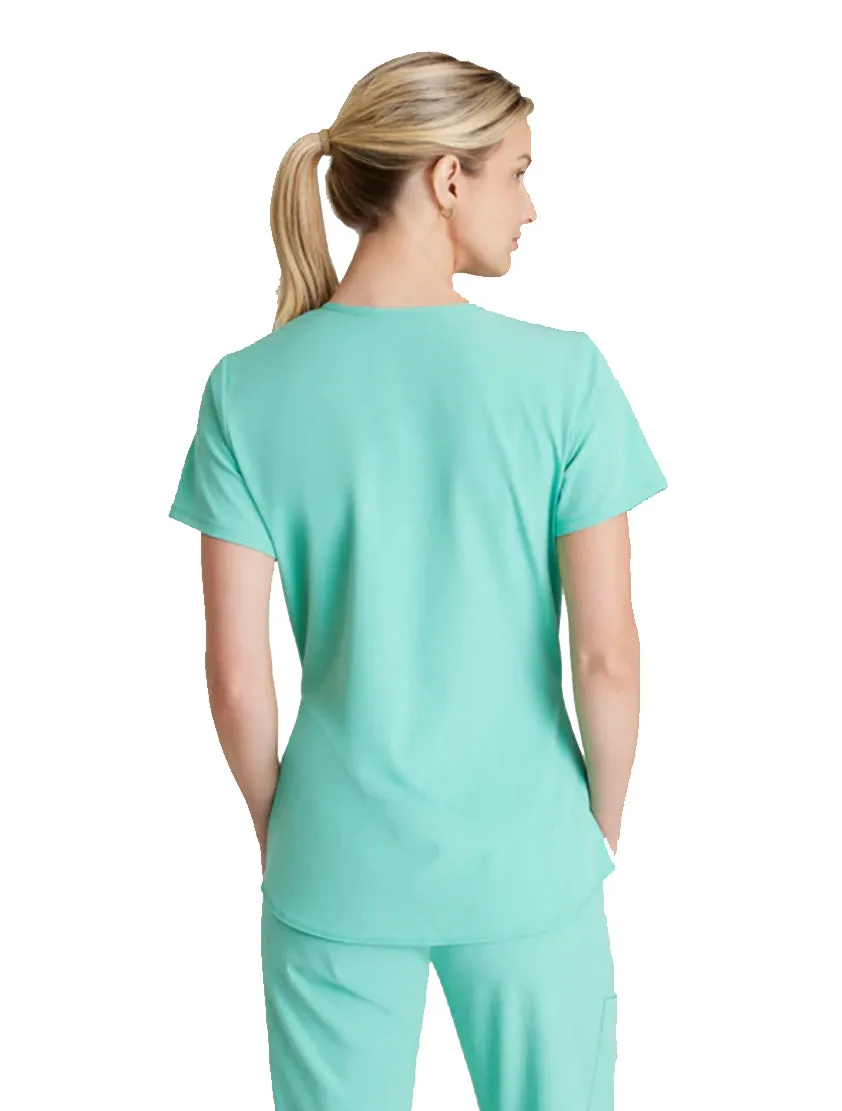 Skechers™ by Barco Breeze 3-Pocket Curved V-Neck Scrub Top-Plus