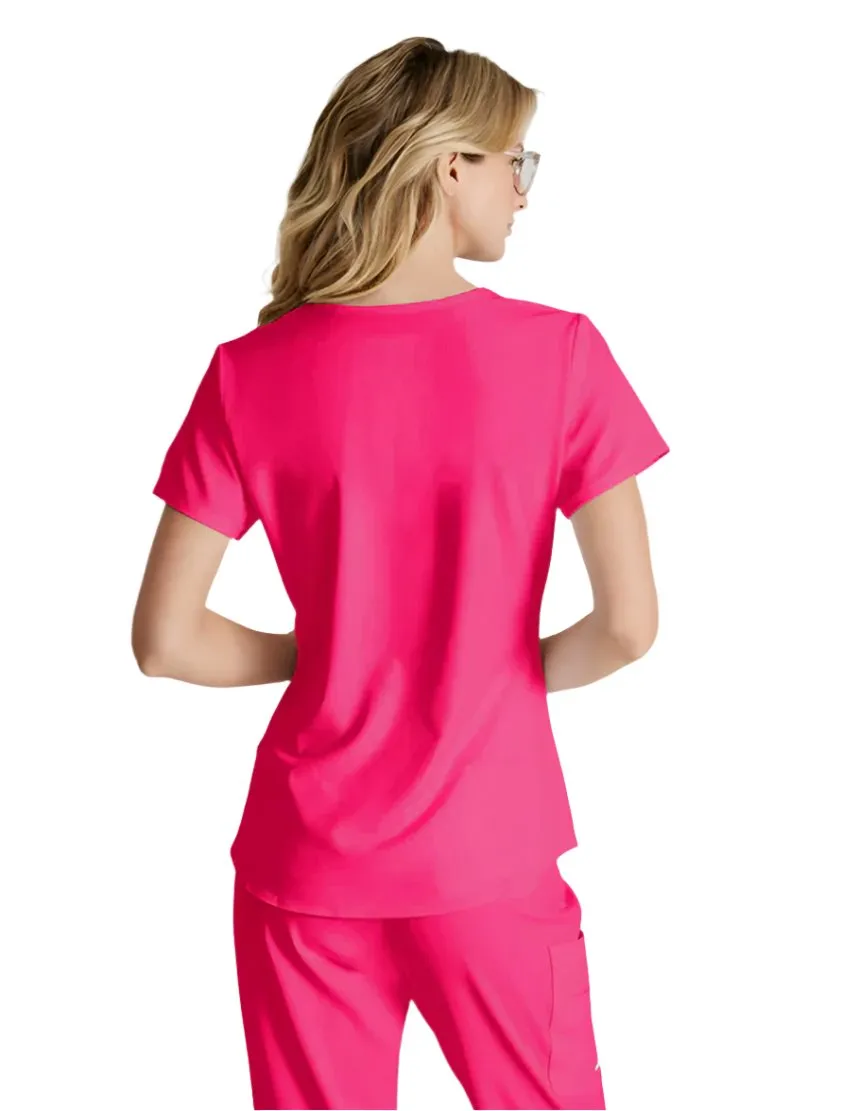 Skechers™ by Barco Breeze 3-Pocket Curved V-Neck Scrub Top-Plus
