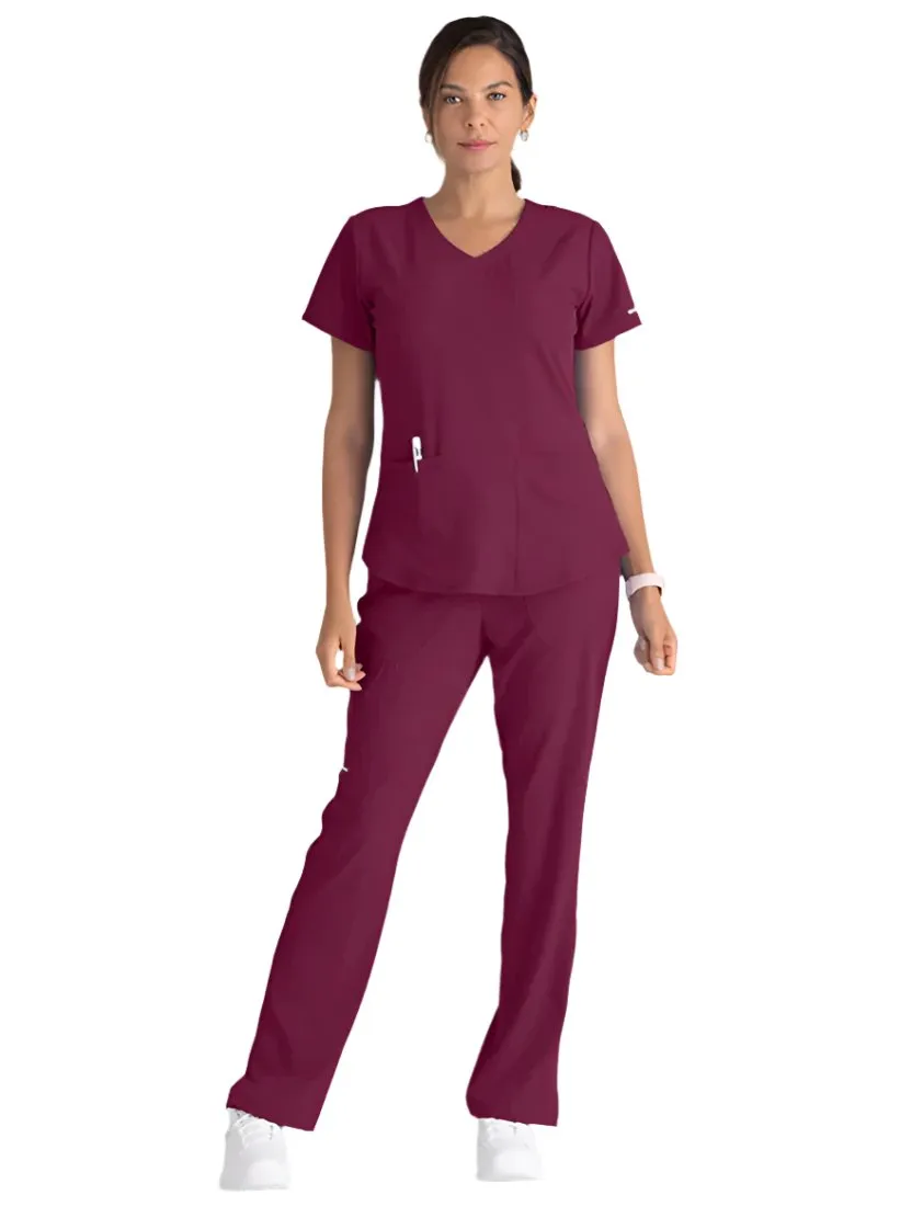 Skechers™ by Barco Breeze 3-Pocket Curved V-Neck Scrub Top-Plus