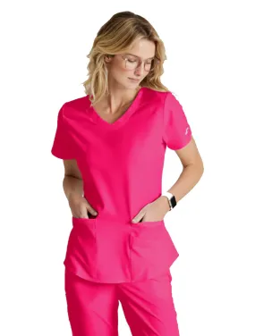 Skechers™ by Barco Breeze 3-Pocket Curved V-Neck Scrub Top-Plus