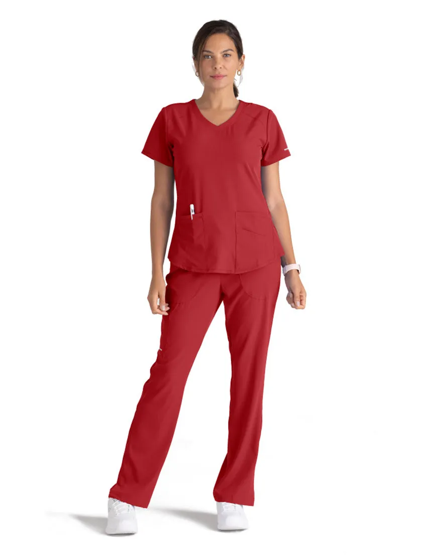 Skechers™ by Barco Breeze 3-Pocket Curved V-Neck Scrub Top-Plus