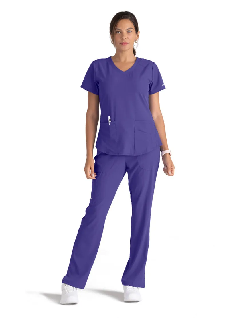 Skechers™ by Barco Breeze 3-Pocket Curved V-Neck Scrub Top-Plus