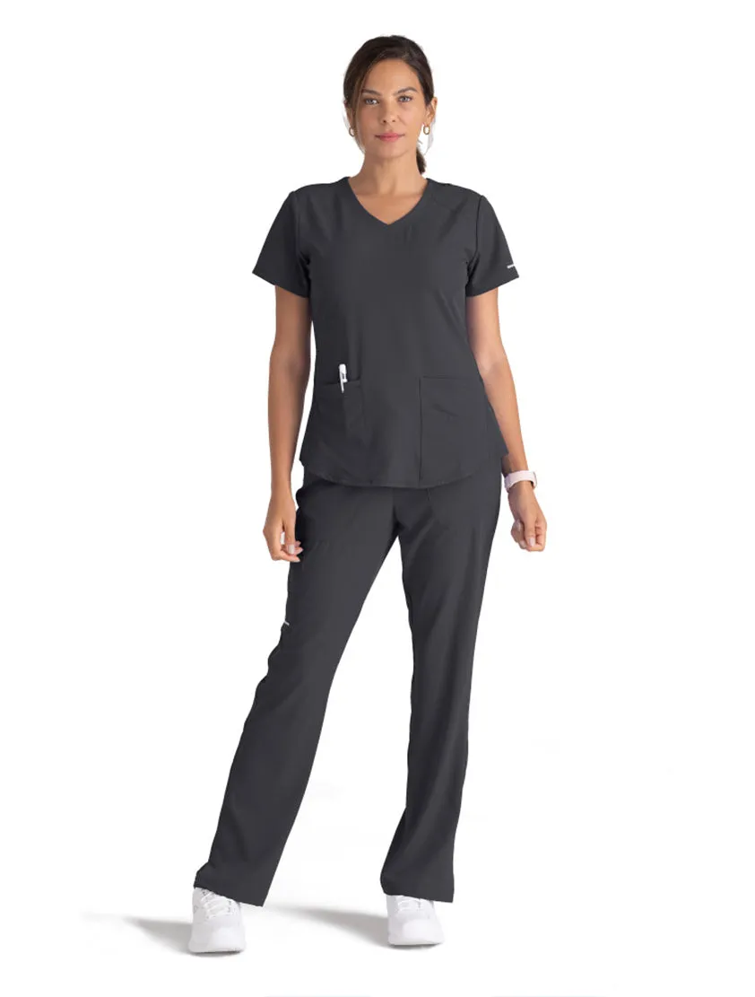 Skechers™ by Barco Breeze 3-Pocket Curved V-Neck Scrub Top-Plus