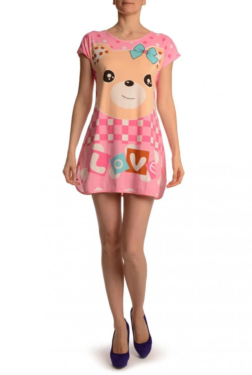 Smiling Love On Lavender Pink Lightweight Dress
