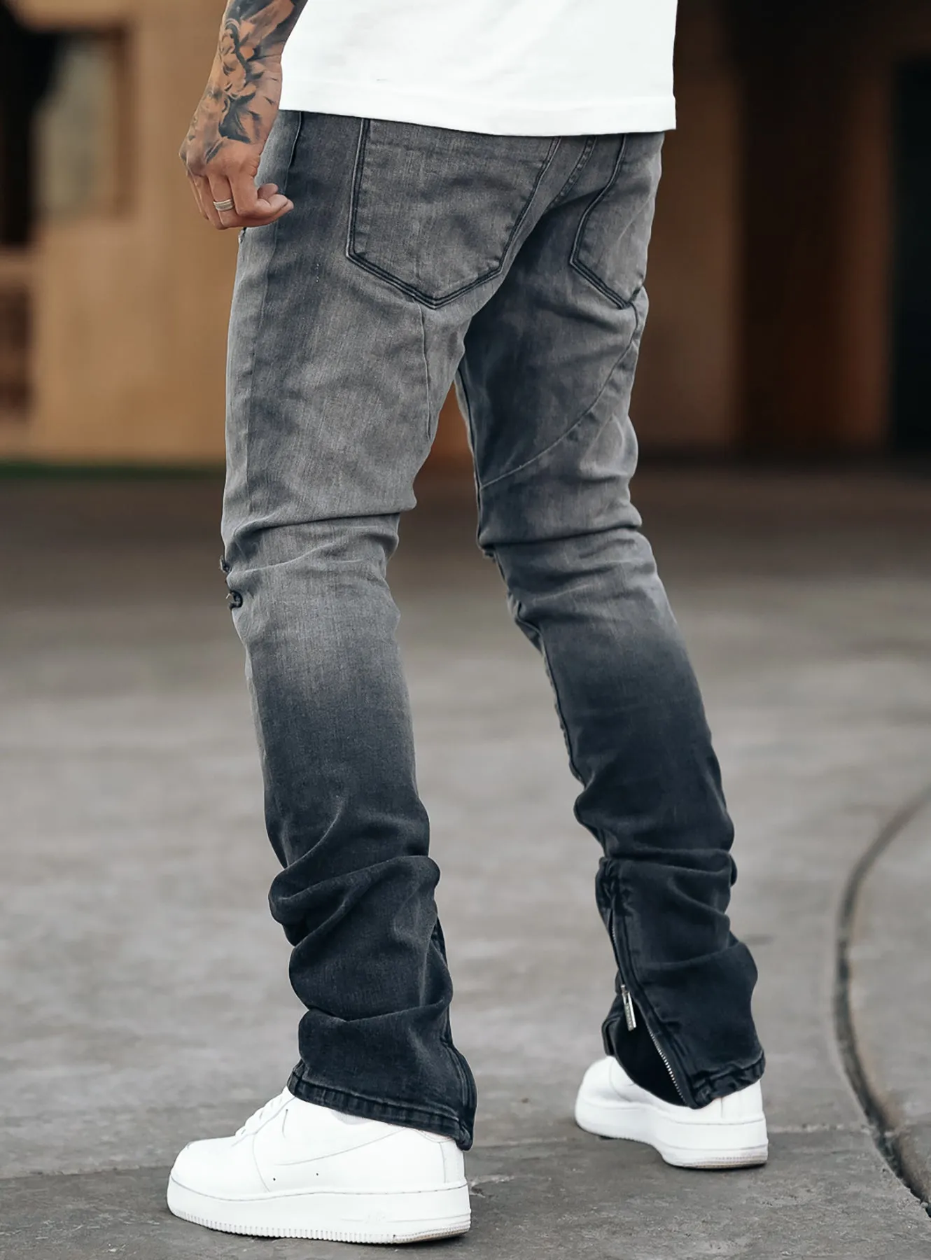 Smoke Stacked Jeans V1