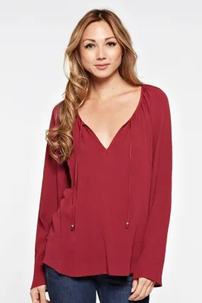 Solid Tie Front Top
