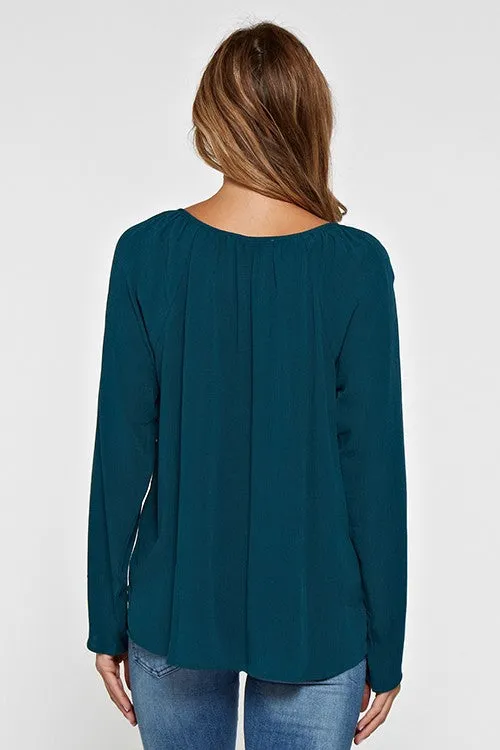 Solid Tie Front Top