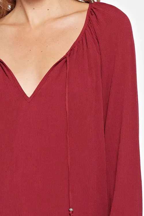 Solid Tie Front Top