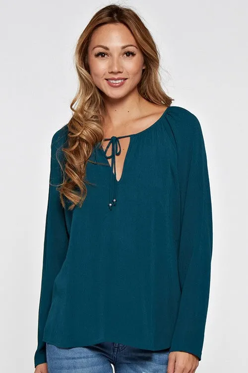 Solid Tie Front Top