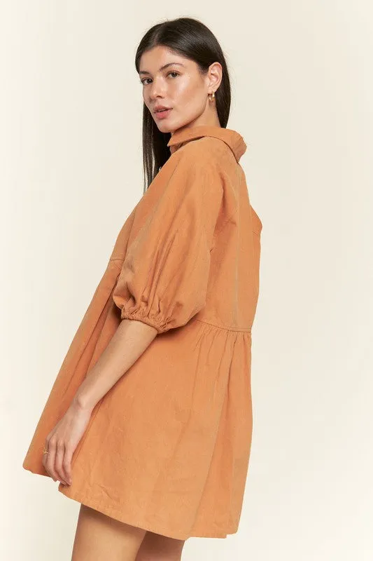 TEEK - Washed Denim Capri Sleeve Dress