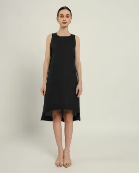 The Odesa Daisy Noir Linen Dress