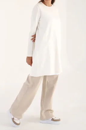 TLD Women Allday Ecru Plus Size Supreme Sweat Tunic - Old Bridge