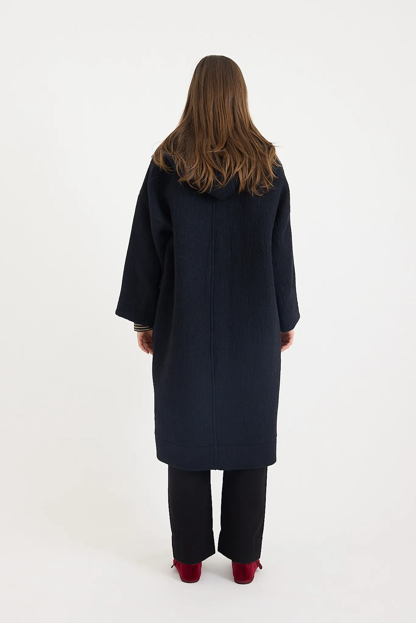 Toast - Wool Hooded Coat - Dark Navy