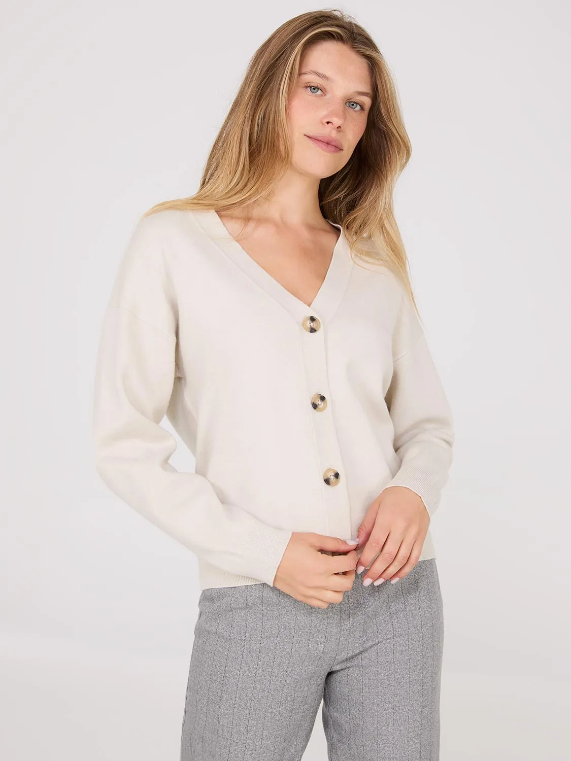 V-Neck Knit Cardigan