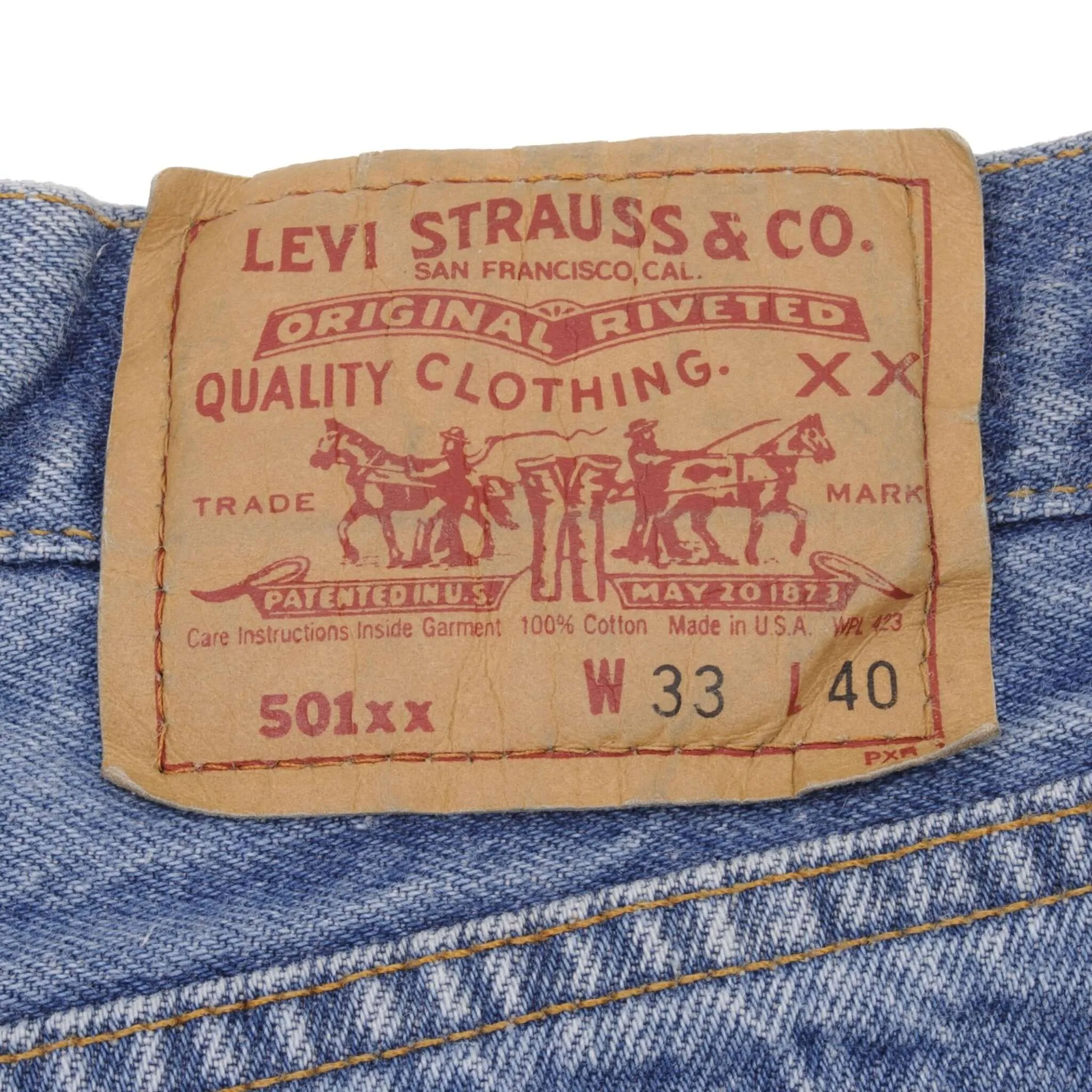 VINTAGE LEVIS 501 JEANS INDIGO 1980S SIZE W31 L36 MADE IN USA