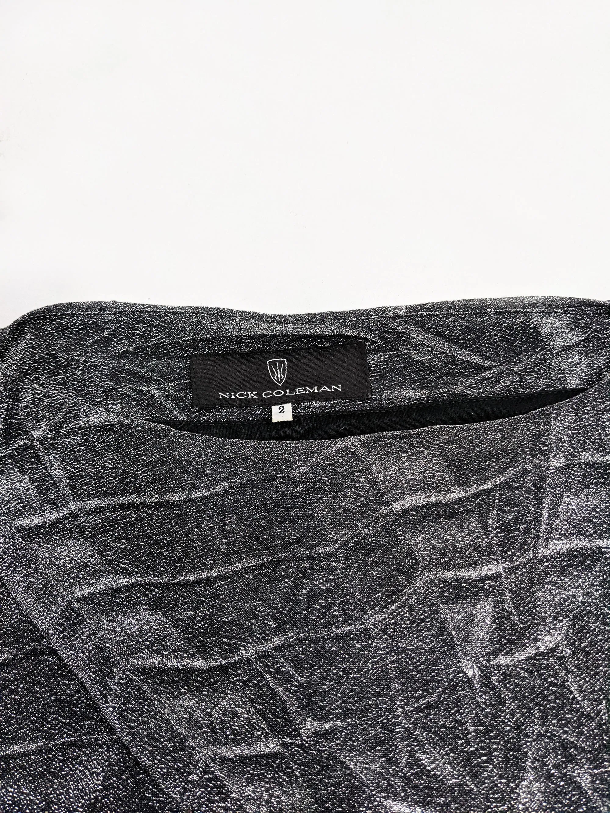 Vintage Lightweight Crinkled Silver Lurex Dress, 1990s