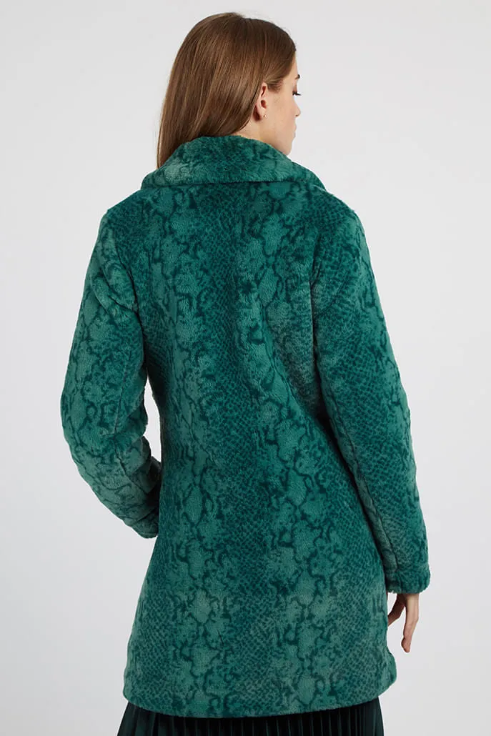 Wainwright Animal Print Fur Coat - Green