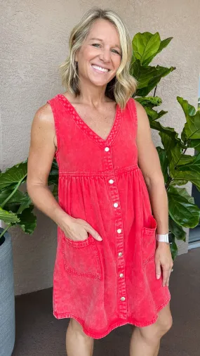 Washed Denim Dress